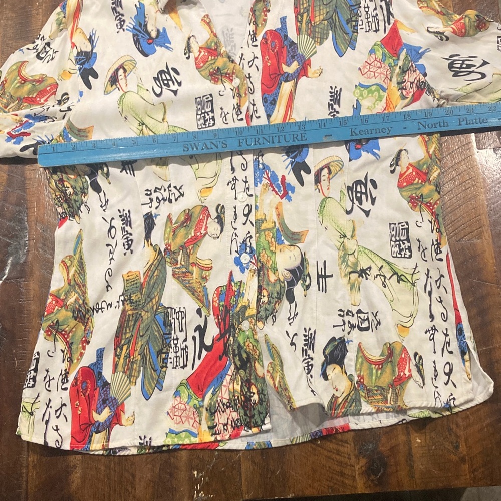 Tianello Japanese print shirt M geisha - Picture 11 of 11